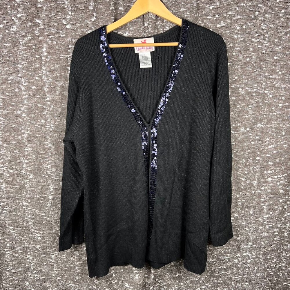 Quacker Factory Velvet Sparkly‎ Cardigan